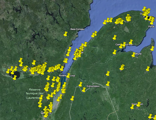 Sailing itinerary in Québec